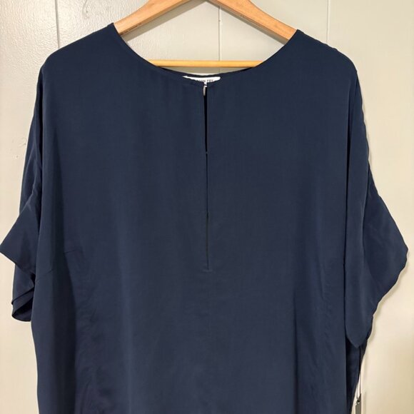 NEW Emerson Fry Solar Tunic Deep Sea Medium Navy 100% Silk Lagenlook Minimalist - Picture 5 of 16